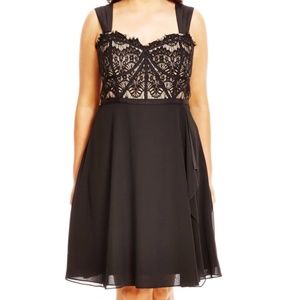 NWT City Chic Black & Nude Chiffon Cocktail Dress Size 18W